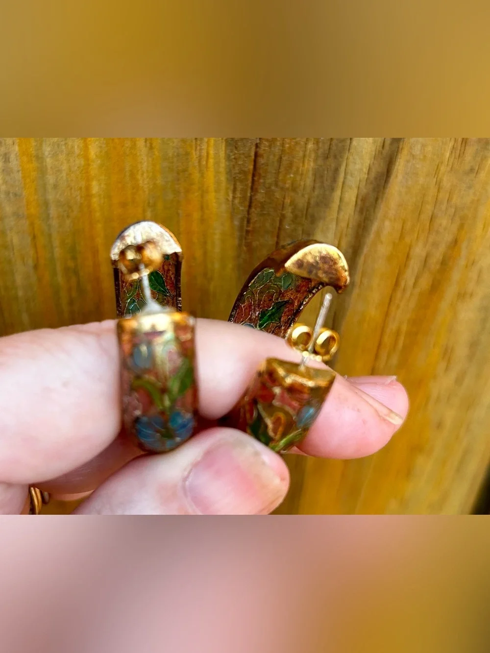 Vintage Earrings Asian Plique A Jour 